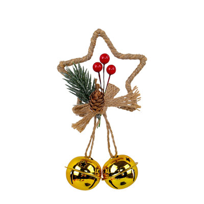 Christmas Pentagram Bells Accessories Pendant Christmas Tree Ornament Bow Bells Festive Ambiance Decoration