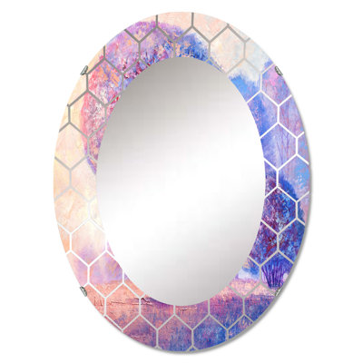 Impression d'arbres colorés II - miroir mural traditionnel