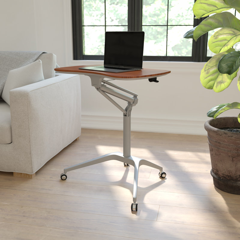 Mobile Sit-Down, Stand-Up Ergonomic Computer Desk, 102.2cm H x 71.75cm W x 47.6cm D