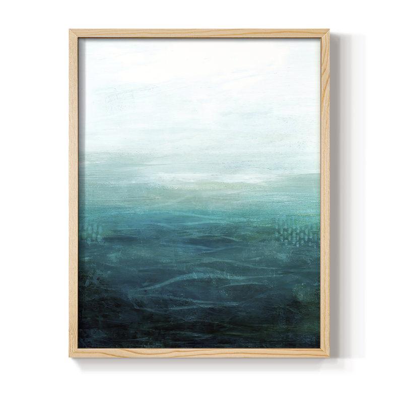 «Drifting Sea II», reproduction encadrée - bois massif, H 21 po x l 17 po, Naturel