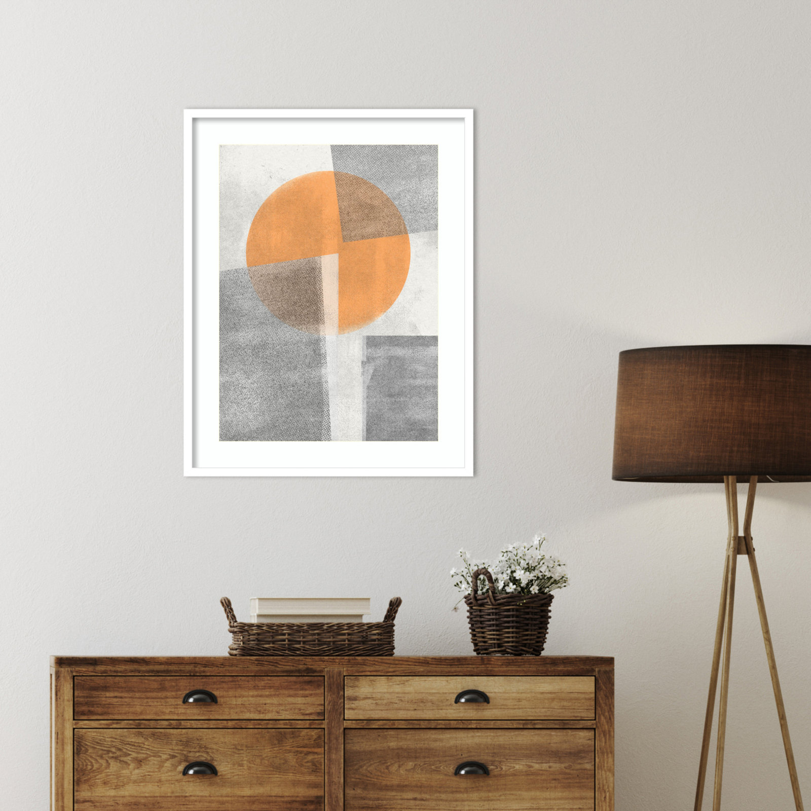 Giese "Paper Collage No. 3" Print, White, 33" H x 26" W