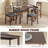 5-Piece Rectangular Rubberwood Dining Table Set in Gray and Walnut