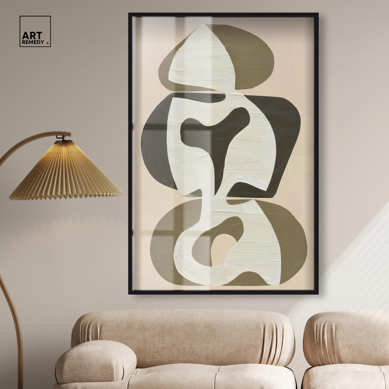 Décoration murale moderne Shape of Sage II Shadowbox Print par Art Remedy, H 55 po x l 37 po, Noir