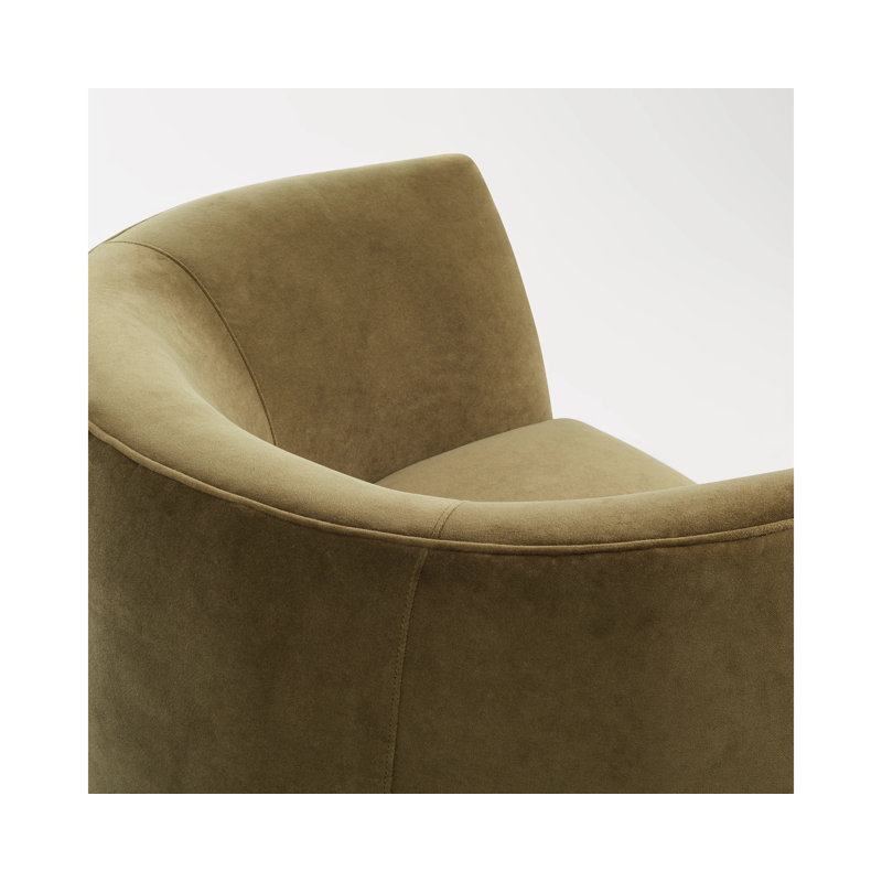 Council Swivel Barrel Chair, Moss Velvet