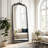 Arched Antique Ornate Full Length Floor Mirror /Free Standing,22x65 inch, Vintage Black-119624011