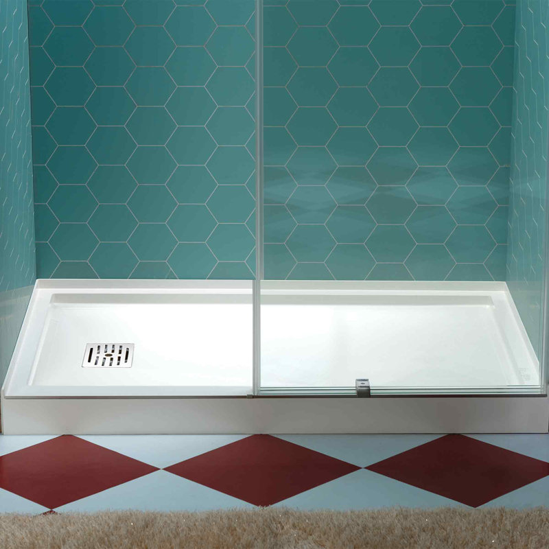 WOODBRIDGE 48 In. X 36 In. Solid Surface Shower Pan Base, Alcove Installation With Left/Right/Center Drain Options, Slip-Resistant & Mold-Resistant