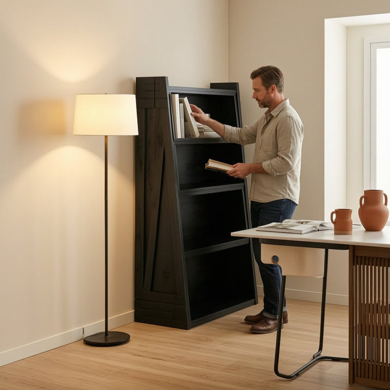 Bibliothèque pliable à 4 niveaux, Black