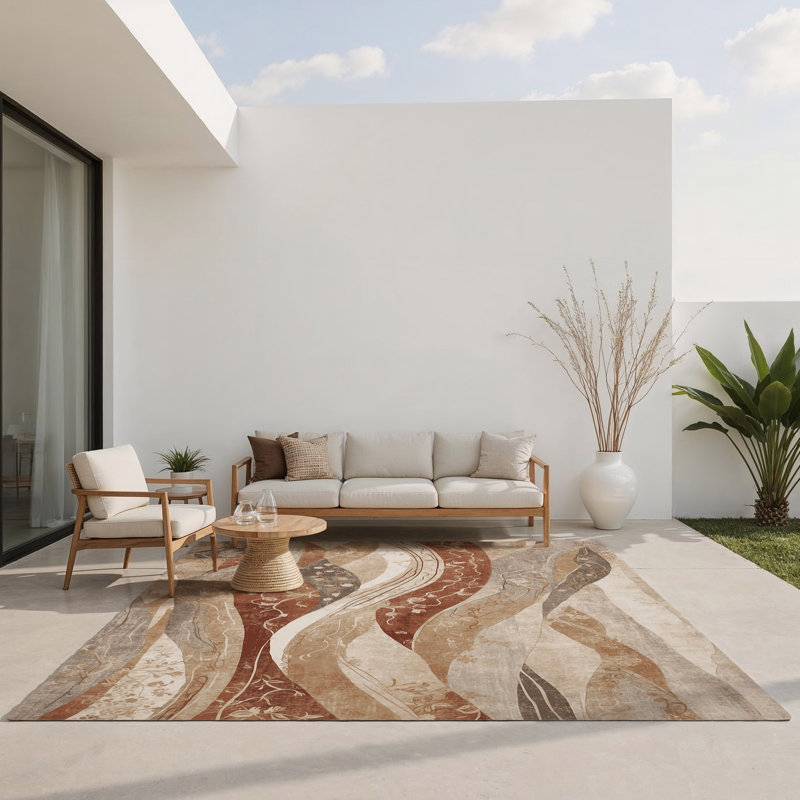 Tapis intérieur et extérieur Blush Pathway, Rectangulaire 3 pi x 5 pi