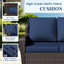 Ensemble de conversation pour 7 personnes avec coussins bleus-623912578