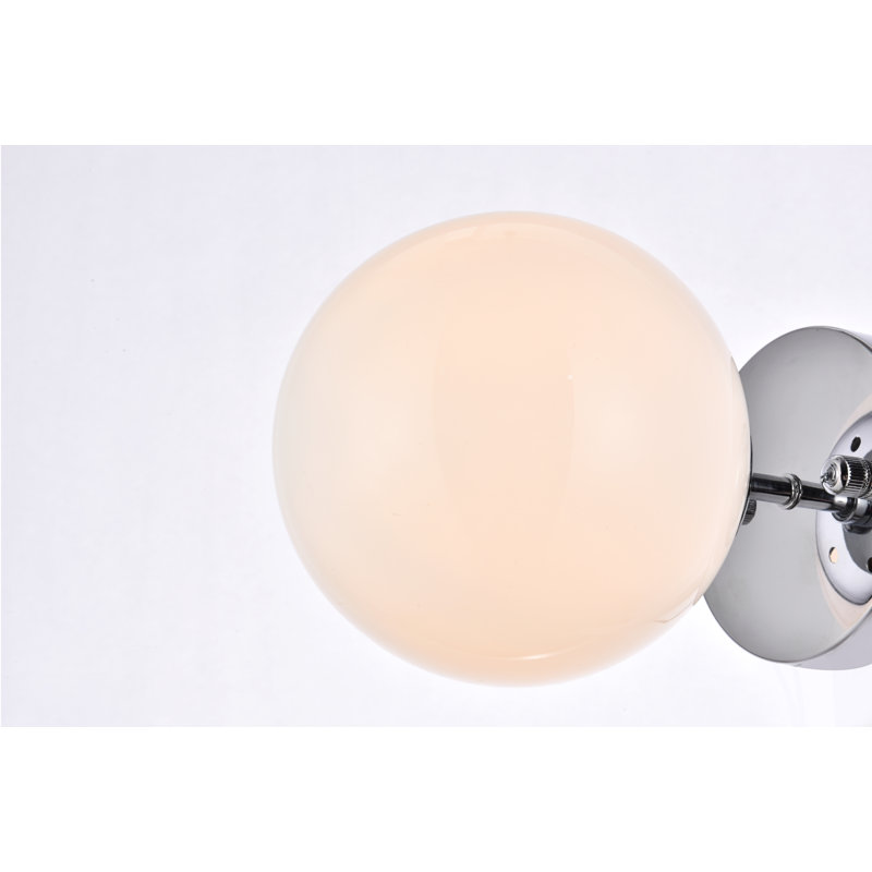 Alijiah Wall Sconce, Frosted White, Chrome