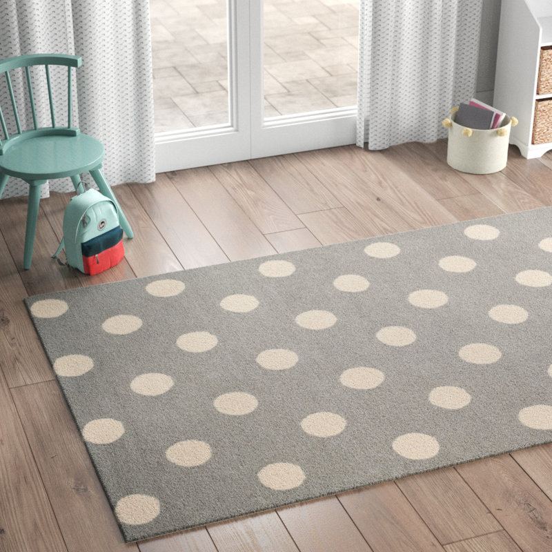 Tapis en laine touffeté à la main Krystyna, Rectangle 3 pi x 5 pi, Gris / ivoire