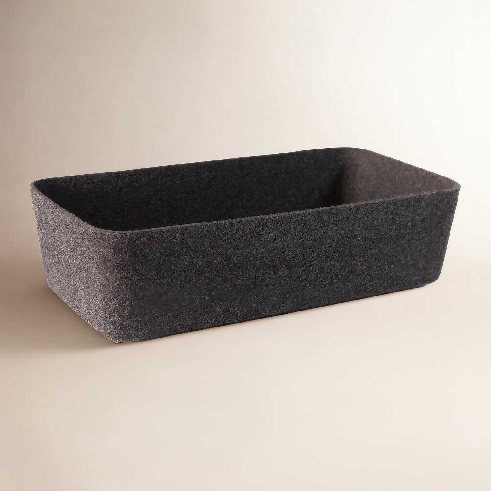 Sculpted Felt Wool Storage Bin, Carbon