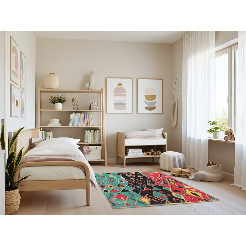 Abstract Indoor Rug, Rectangle 4' x 6'