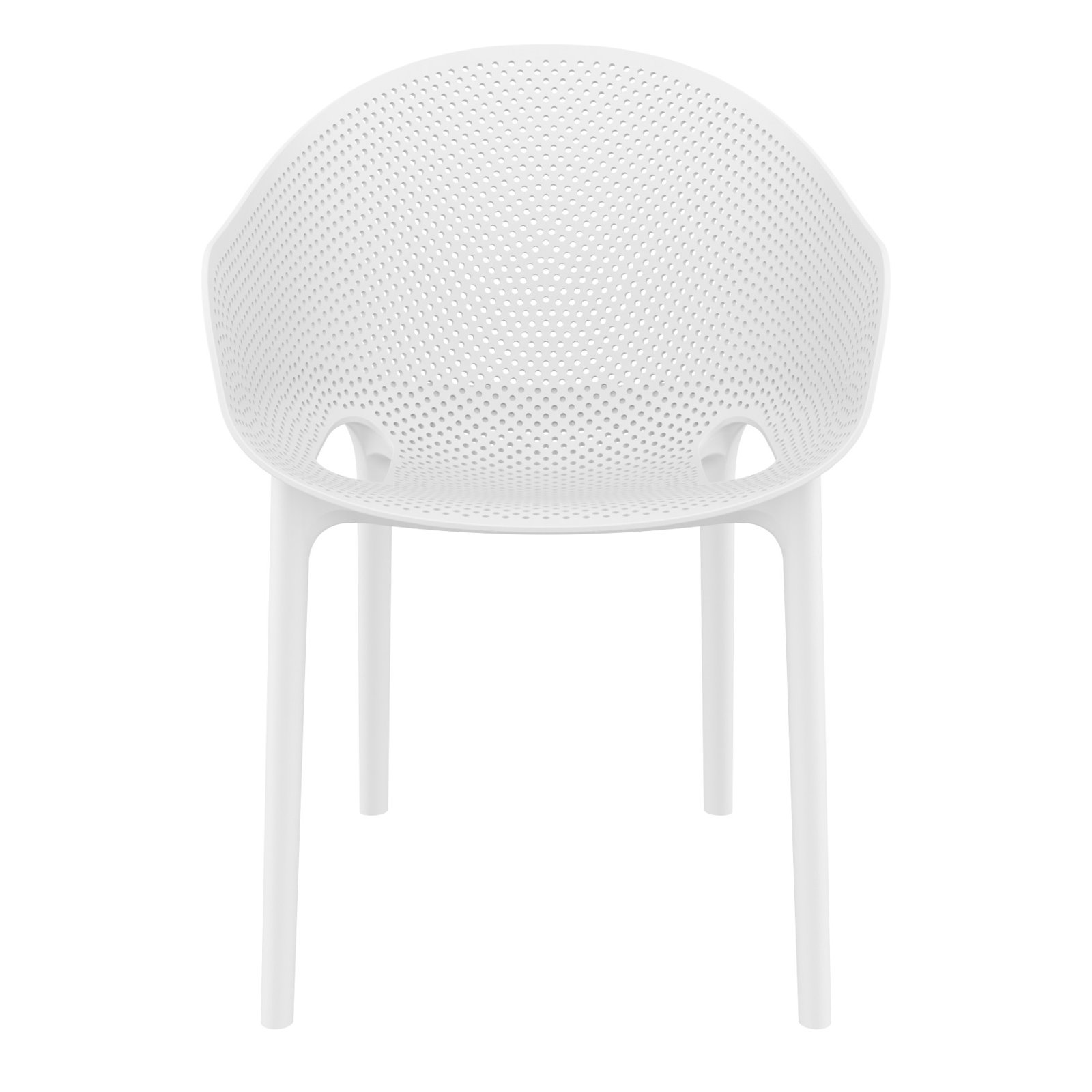 Farrah Stacking Patio Dining Armchair, White