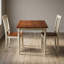 Ensemble table et chaises de cuisine rectangulaires en bois dur asiatique couleur cerisier babeurre avec abattant et 2 tiroirs