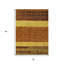 3' X 5' Terra Cotta Gold Abstract Washable Indoor Outdoor Area Rug