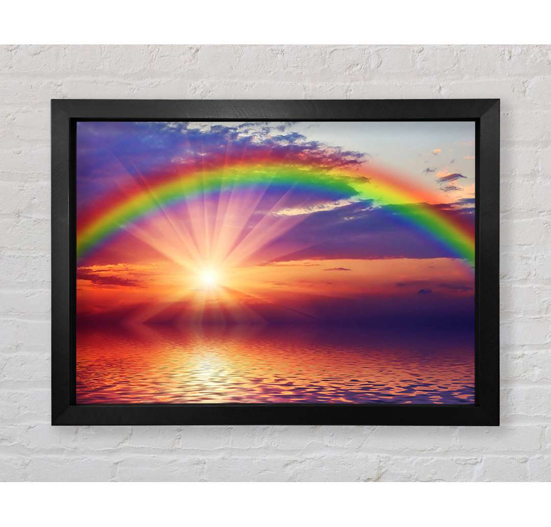 Gerahmtes Leinwandbild Rainbow Sun Blaze