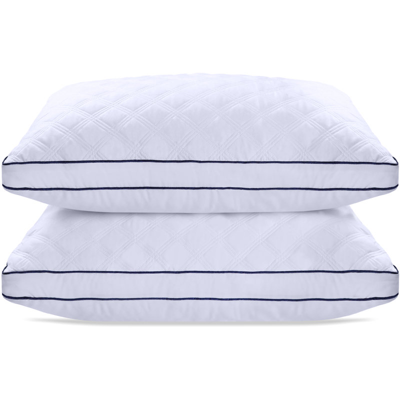 Coussin Huggins, Très grand, Passepoil bleu marine