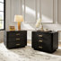 Waynesville Modern 30"W 3-Drawer Oak Wood Fully Assembled Nightstand with Built-In Powerstation and USB