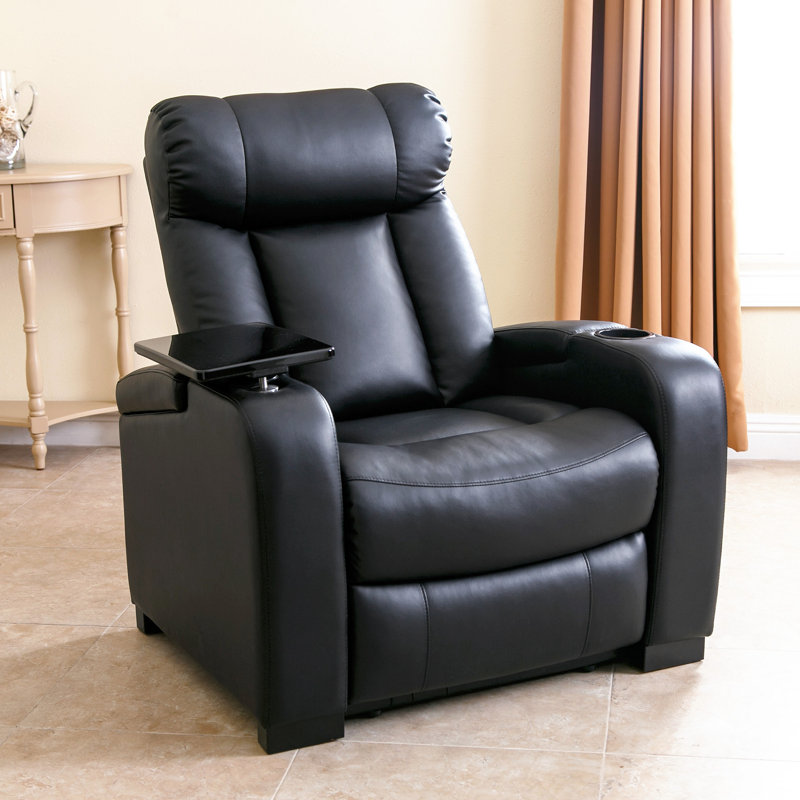 Cranshaw Faux Leather Recliner, Midnight Black