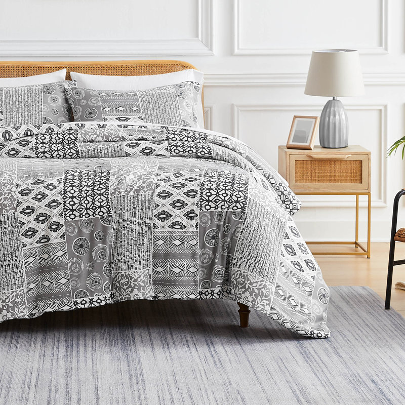 Gray King Reversible Down Alternative Microfiber Comforter Set