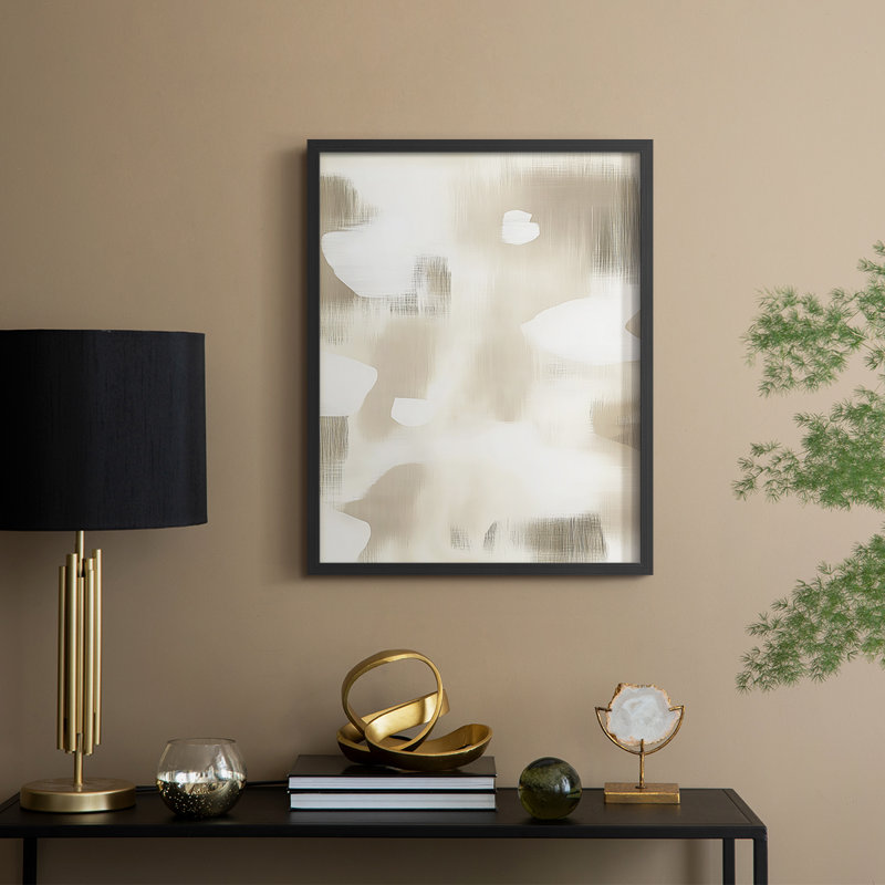 Abstrait, imprimé encadré - prêt à accrocher -, 20" H x 16" W, Noir