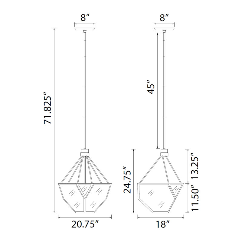 Zamia 3 - Light Geometric Chandelier