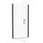 Stainless Steel Handle Pivot Shower Door - 1/4" Tempered Glass Black Big Adjustment With For Bathroom