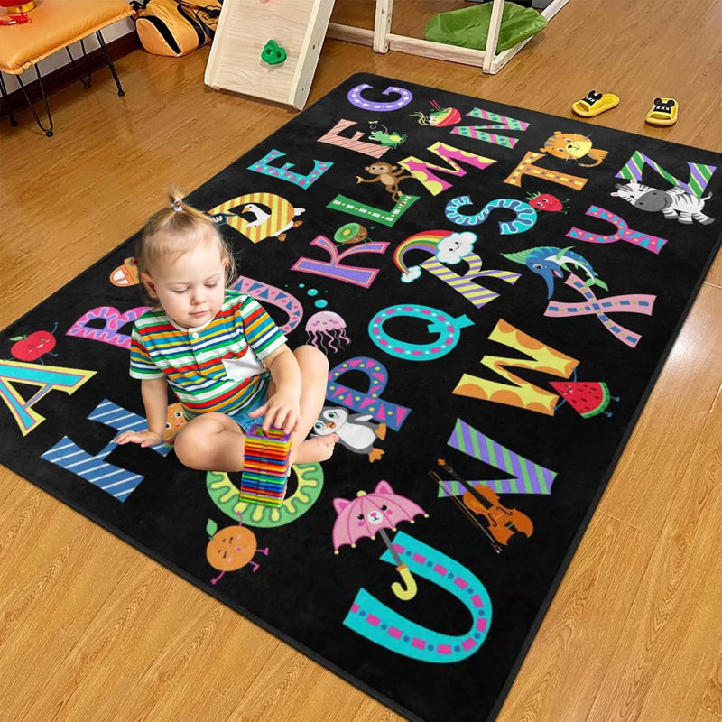Tapis de jeu Abc Alphabet 4 x 5 pi, lettres colorées pour enfants