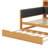 Full Size Wood Daybed With Trundle, Storage Shelves, Bench, Charging Station And Upholstered Headboard-1183676972