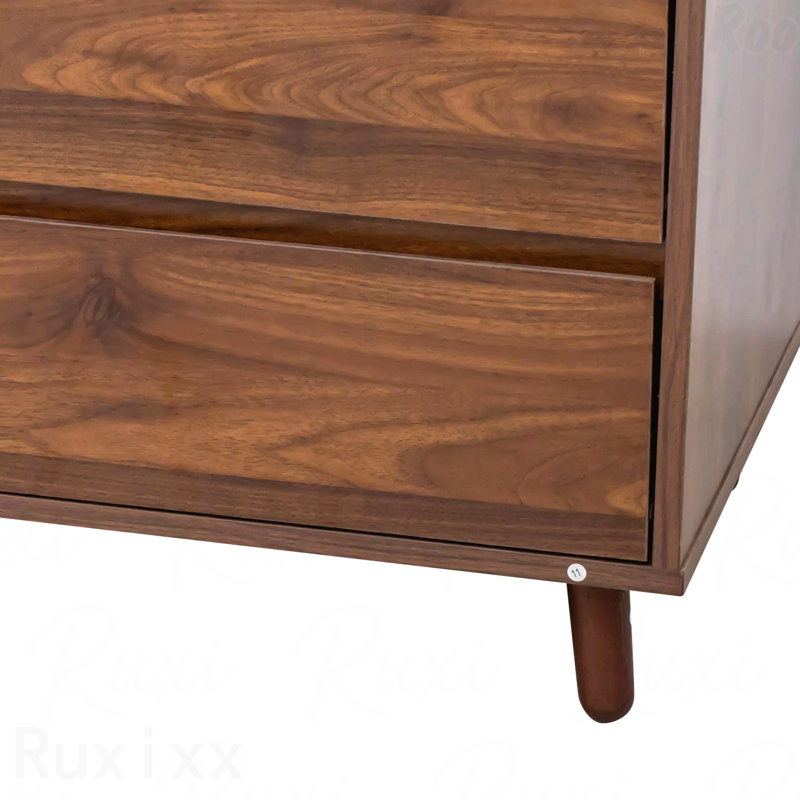 63" W Walnut Large Kitchen Hutch Cabinet - Freestanding Pantry, 4 Doors, 4 Drawers & Microwave Shelf, Storage Cupboard
