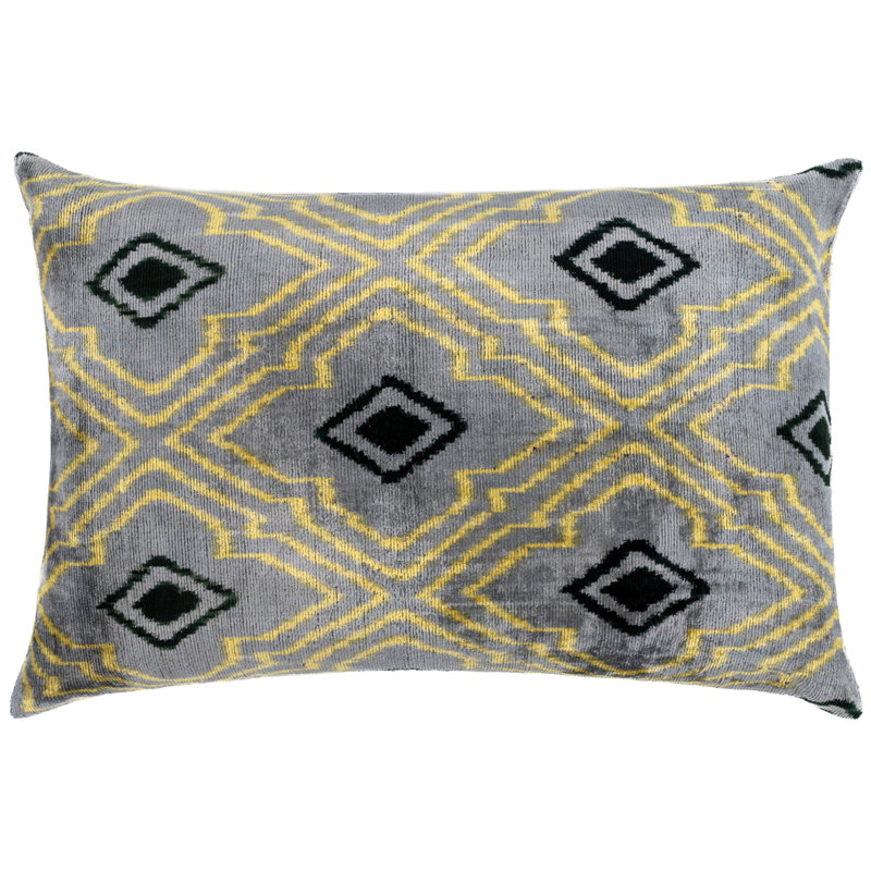 Coussin décoratif en velours géométrique