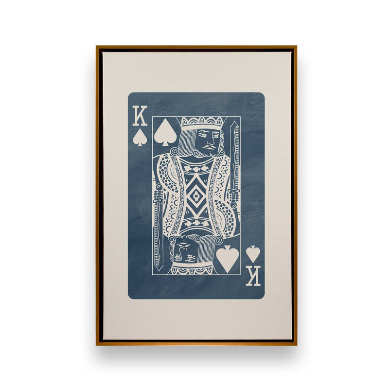 Impression sur toile Denim King Card, Or poli, H 18,75 po x l 12,75 po