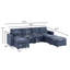 117.3" Large - Sized 4 Seaters Modular Sofa with 3 Ottomans-66380141