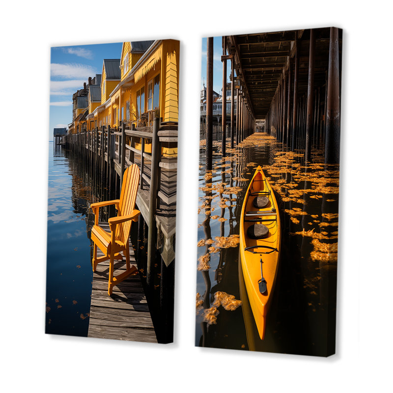 «Pier Pier Reflections», 2 pièces, Toile tendue, H 40 po x l 40 po