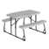 Peakform 37.8 Inch Rectangular Folding Picnic Table Double Bench Seating, White