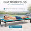 Ensemble de 3 chaises longues d'extérieur Kozyard, chaise longue de piscine réglable en aluminium, revêtement en textilène, chaise longue inclinable à cinq positions, entièrement à plat pour le jardin ou la piscine, 2 chaises bleues + table-98057581