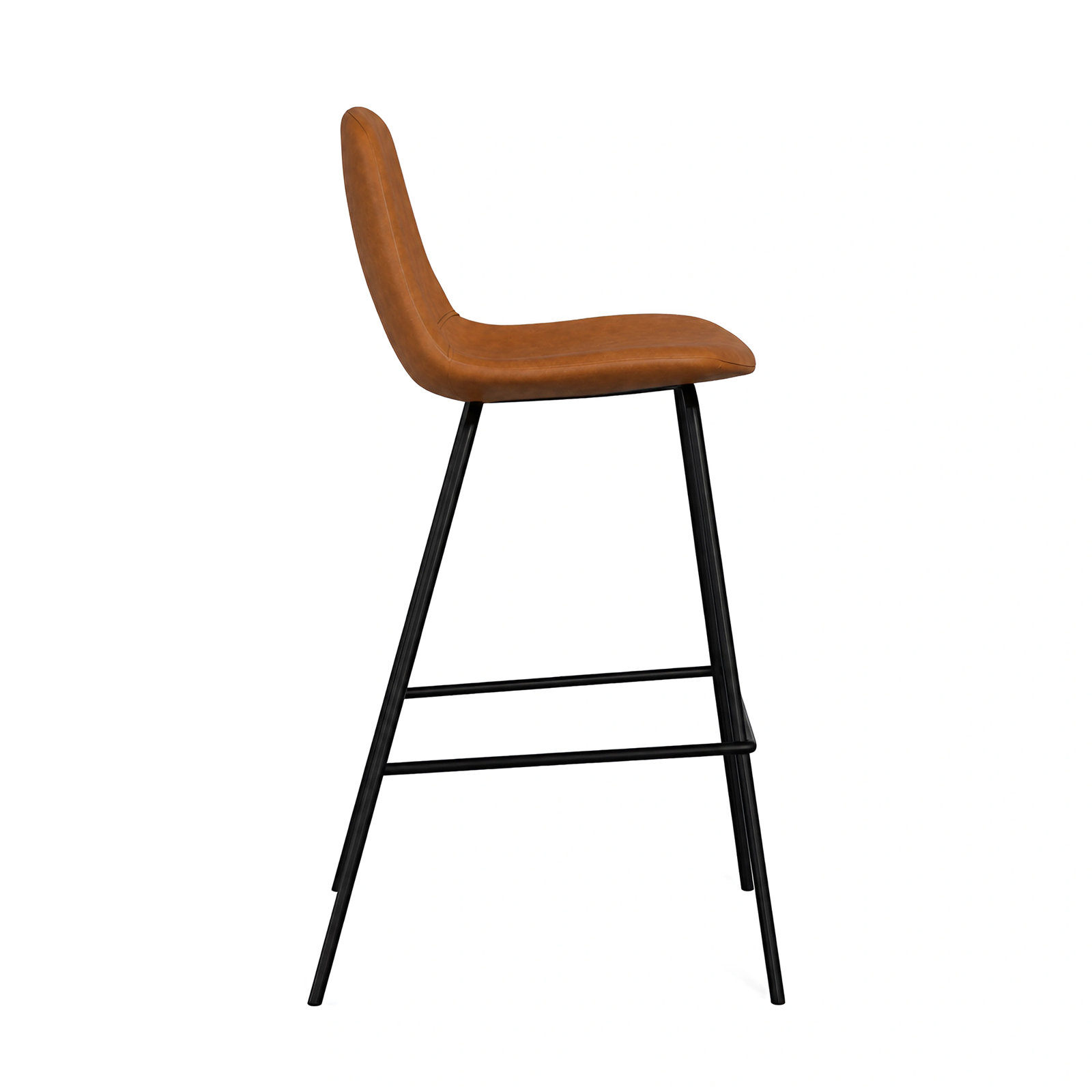 Kody Vegan Leather Bar & Counter Stool, Counter Stool (23.75" Seat Height), Saddle Tan Vegan Leather