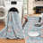 Large Area Rug 9x12 Vintage Rug Non Slip, Thin Washable Oriental Carpet, Soft Non Shedding Floor Covering, Low Pile Foldable Printed Mats for Open Spaces Office Hotel, Blue-513155424-513155425