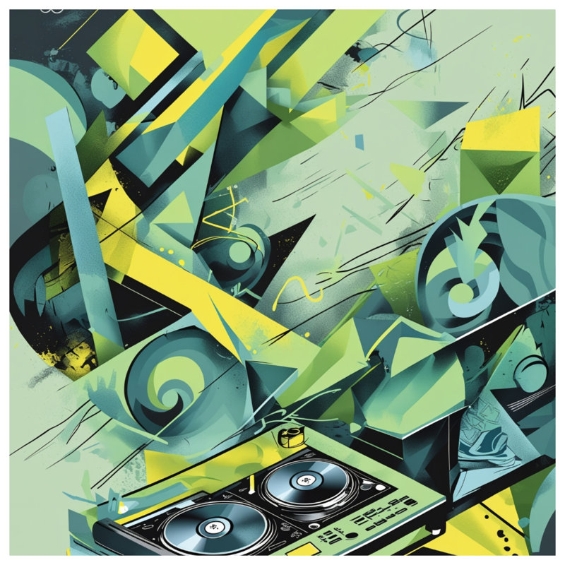 Couvertures abstraites pour tourne-disque DJ, 60in W x 80in H