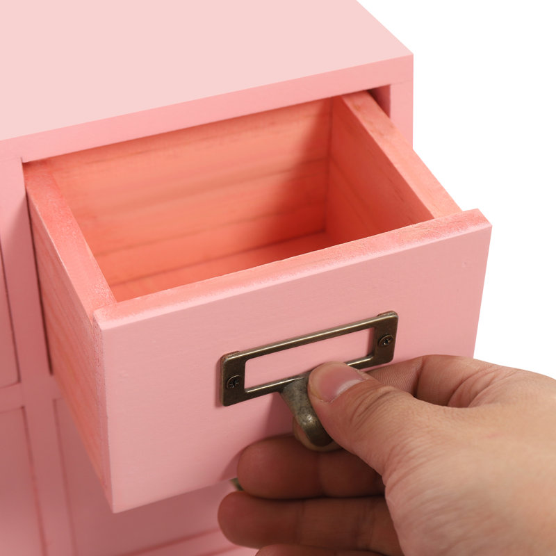Ensemble de rangement de bureau 64 tiroirs, Rose