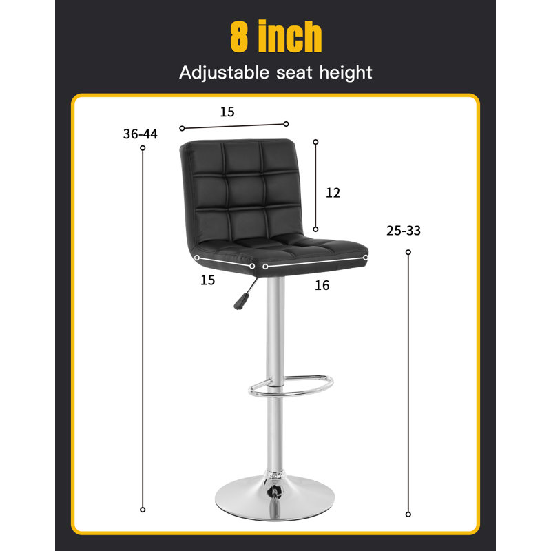 Tabouret de bar pivotant à hauteur réglable Ceann, Noir