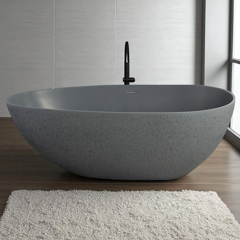 Baignoire de trempage autoportante en résine de 65 po x 33,3 po