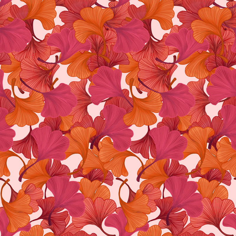 «Autumn Gingko Leaves» par Laura Graves, impression sur toile tendue, H 36 po x l 36 po