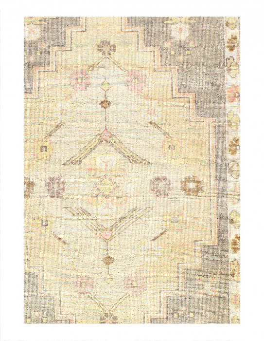 Tapis gris en laine d'agneau unique 6 pi x 9 pi 2 po Eversole