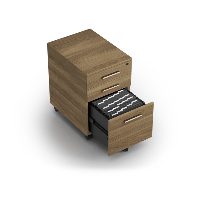 Sequel Studio Mobile Pedestal File - 6607, Neo Walnut/Bronze