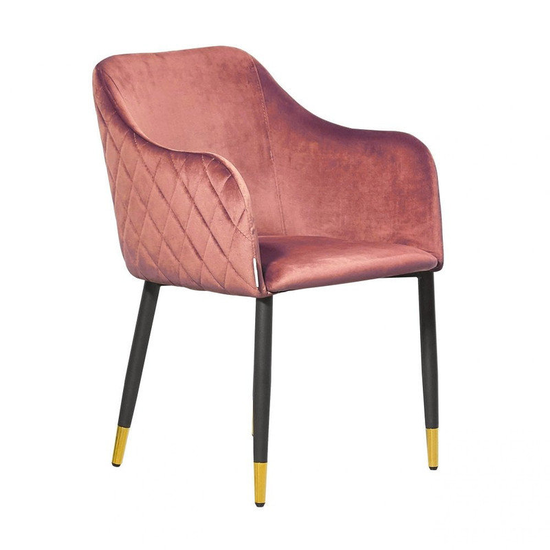 Annastacia Modern Velvet Dining Chair - Ergonomic Button Back with Metal Legs - Armchair for Living Room Dining Room Restaurants