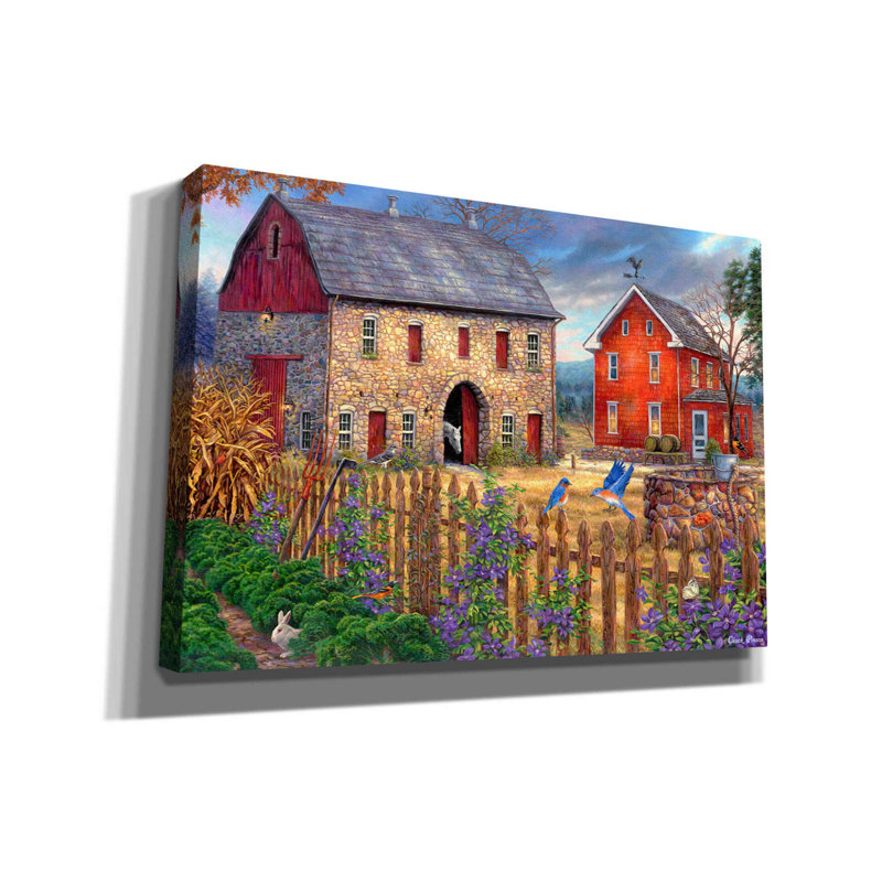 Charming Farmhouse Scene Landscape Canvas Art, 26" x 18"