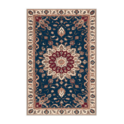 Machine Washable Tabriz Brown Area Rug