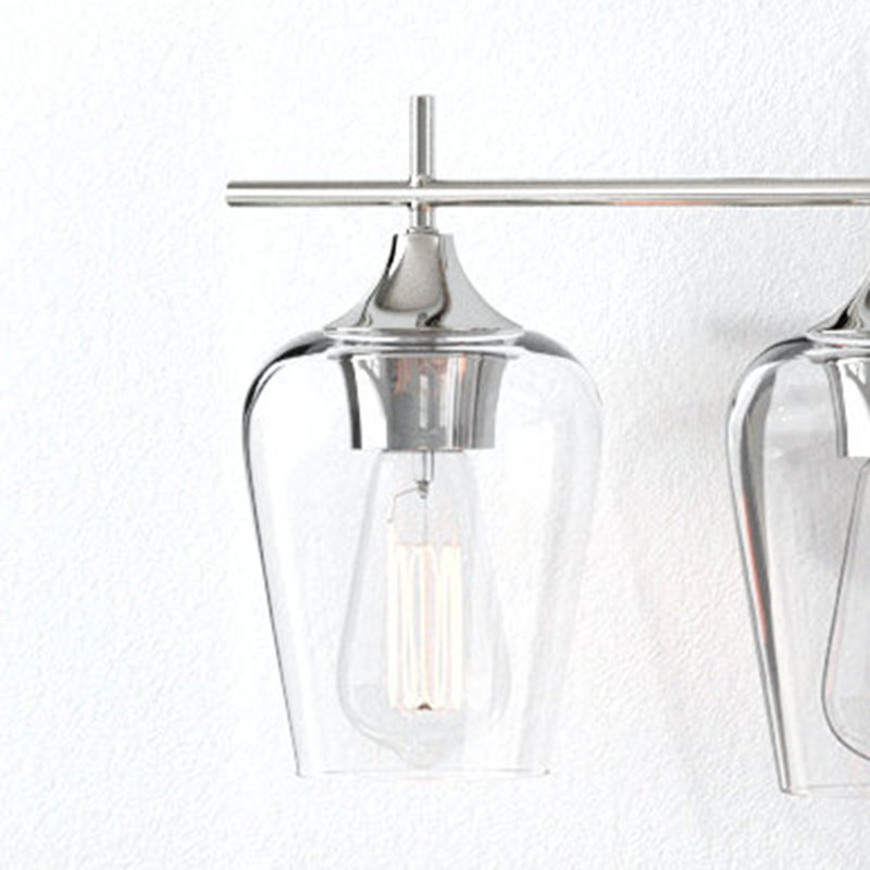 Éclairage pour meuble-lavabo à intensité variable Breena, Chrome poli, Clear